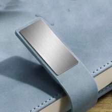 A5 Ruled Notebook Journal Pu Cover Diary With Magnetic Closure Hardcover Premium Executive Notebook College Ruled Diary Aesthetic Sketchbook Notepad Journal School Office Essential Initial Name 26 Letters Pattern - Baby Blue - View 3