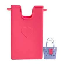 Pink Soft Silicone Cell Phone Holder For Bogg Bags Fits All Phones Portable And Secure Design For Large And Medium Bags - Hồng - Xem 2