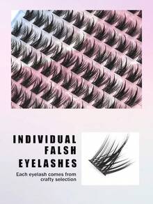 156pcs Lash Clusters DIY Eyelash Extensions Cluster Lashes Wispy Individual False Eyelashes C D Curling 8-13mm Thick Fluffy Eyelash Clusters - View 2
