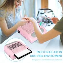 2PCS Reusable Nail Dust Collector Filters Nail Vacuum Collector Nail Tech Duster For Nail Salon, Acrylic Nails, Toenail, 28x7.28inch - Bộ lọc trắng D1 - Xem 2
