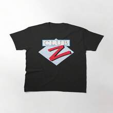 Fashion Club Z Men Tops For Women's Retro Logo T-Shirt - Black With Red And Blue Stripes And A Striking Z Print On The Chest. Comfortable, Fitted Crew Neck Casual T-Shirt, Suitable | Australia Hot - Black - View 2