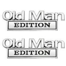 2Pcs Old Man Edition 3D Metal Emblem Zinc Alloy Fender Rear Tailgate Bumper Badge Bumper Decals Heavy Duty Automotive Stickers Compatible With Truck SUV Auto Accessories - 銀色 - 查看 8