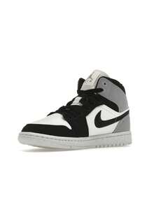 Air Jordan 1 Mid SE 'Light Steel Grey Canvas' Sail Black Sneakers Women DV0427-100 - 彩色 - 查看 4