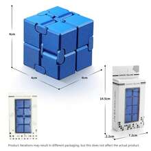 Alloy Infinity Cube Fidget Toy, Transformable Stress Relief Gadget, Metal Cube Desk Toy For Adults, Classroom Learning Pressure Relief - Multicolor - View 12