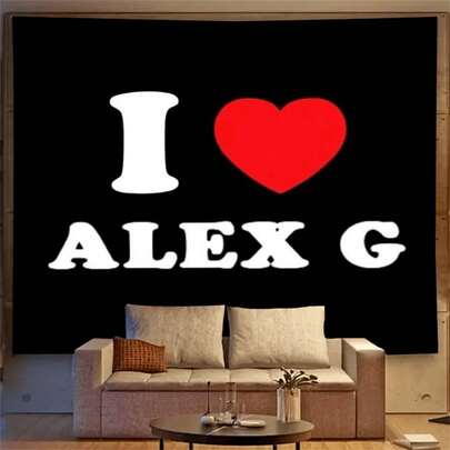 1 قطعة من النسيج المطرز عالي الجودة بتصميم شعار الحب، نسيج ديكوري مخصص لغرف طلاب الجامعات وغرف البث المباشر