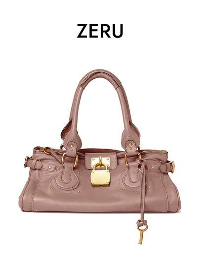 Classic Retro Style, Niche Vintage Fashion, Versatile Unique Fashionable Vintage-Style Padlock Handbag, Tote Bag, Shoulder Bag, Underarm Bag, Essential Streetwear Item