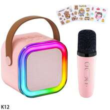 Mesin Karaoke Rumahan dengan 2 Mikrofon Nirkabel, Efek Gema, Speaker Bluetooth Portabel, Cocok untuk Berkemah atau Bepergian, Lampu Pesta LED Terintegrasi, 3 Set Stiker Dekoratif, Aktivitas Bernyanyi Bersama Orang Tua dan Anak, Penting untuk Pesta di Dalam dan Luar Ruangan - MultiWarna - View 17
