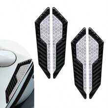 4PCS Car Door Edge Guard Stickers Thickened Scratch-Resistant Waterproof Door Protectors Multi-Functional Luminous Warning Stickers For Fender Bumper For Most Vehicles White - White - View 1