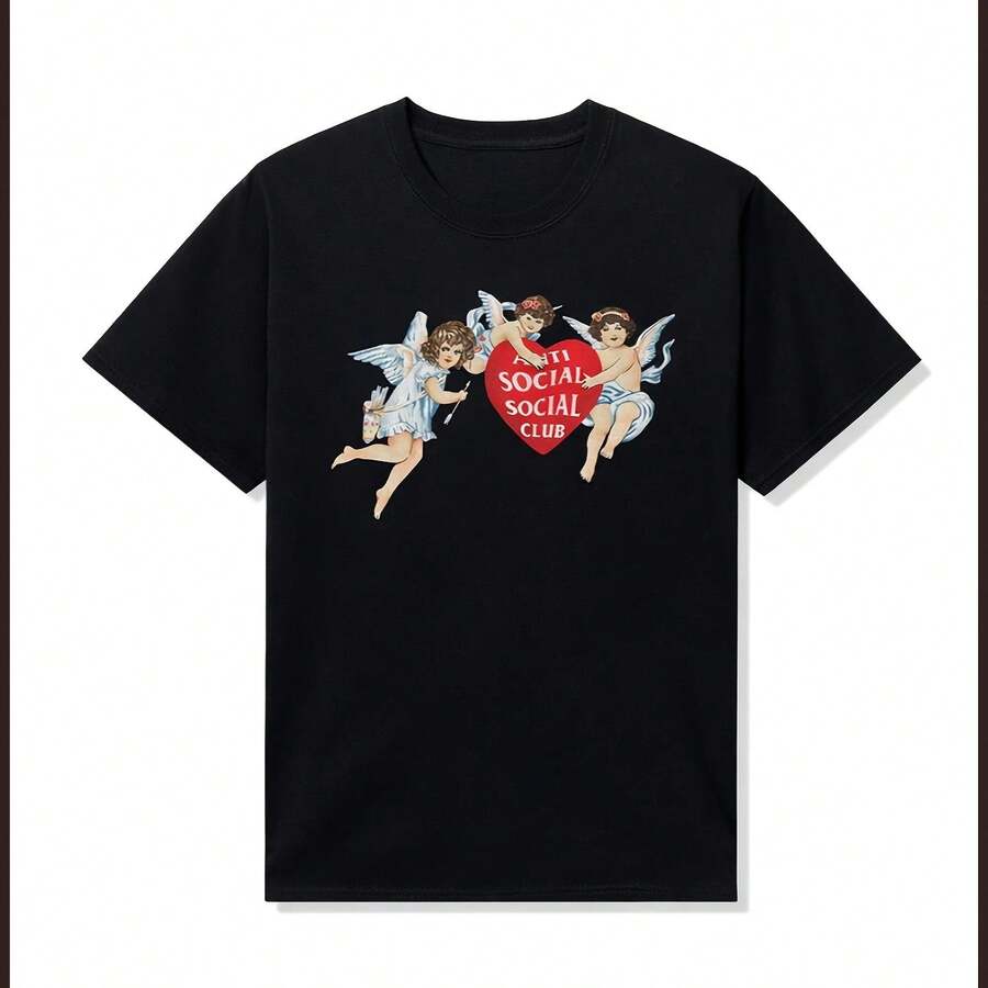 Anti Social Club Valentine 2026 Love In The Air T-Shirt - Black - View 1