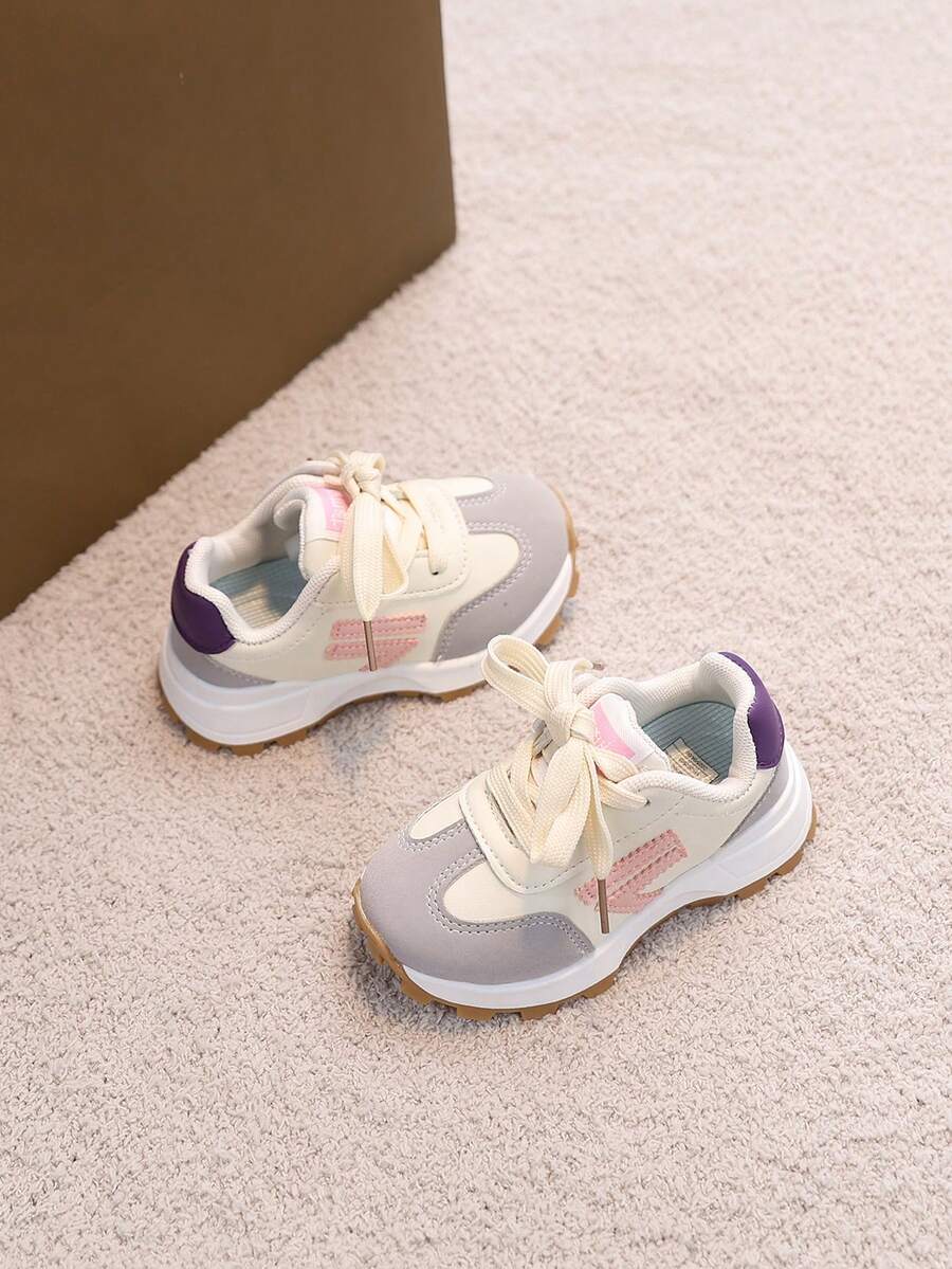 1双儿童鞋，男女童复古休闲鞋，婴儿学步鞋 - 粉色 - 查看 1