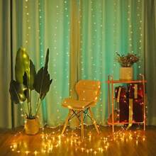 USB Powered Indoor Decorative String Lights, Suitable For Home, Bedroom Decor And Holiday Celebrations (Party, Wedding, Eid) - USB窗簾燈 - 查看 7