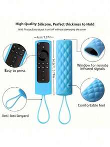 1 Piece Vibrant Glow-In-The-Dark Silicone Remote Control Case For FireStick Streaming Device - Compatible With 4K, 4K Max Lite, Cube | Includes Neon Hanging Rope | Compatibility | Battery-Free Design Enhances Device Visibility | Fun Accessory | Durable Silicone - 1 件 - 藍色 - 查看 2