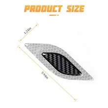 3D Strong Reflective Stripe Sticker For Car Fender Hood Bumper 6PCS Safety Night Visibility Warning Protection Decal Carbon Fiber Anti-Scratch Stickers Universal For Vehicle Truck SUV - 白色 - 查看 2