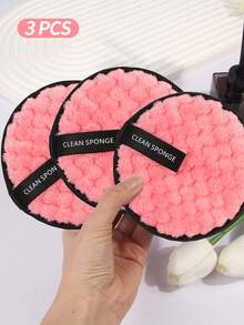 3/5 piezas Toallas faciales suaves de microfibra con estampado de piña, paños desmaquillantes, con ojal para colgar, suaves para la piel, lavables y reutilizables - Rosa - Ver 11