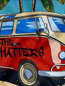 Camiseta de manga corta con estampado de palmeras divertida para hombre, estilo vacacional - Multicolor - Ver 3