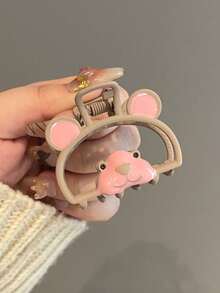 1pc Cute Cartoon Heart-Shaped Bear Hair Clip, Sweet Girl Style Hair Accessory - Multicolor - View 10