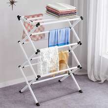 Expandable Foldable Clothes Drying Rack Indoor Laundry Drying Rack Towel Rack - A - Ver 10