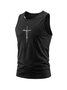 Conjunto deportivo de verano para hombres, chaleco casual ligero, pantalones cortos deportivos de secado rápido y de moda para exteriores - Negro - Ver 3