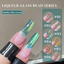 MIANEL 12ml 春季美甲水晶玻璃珠猫眼凝胶指甲油 2026 新款春季美白闪粉绿色猫眼指甲油蓝色美甲 UV灯高密度春季美甲 - 彩色 - 查看 10