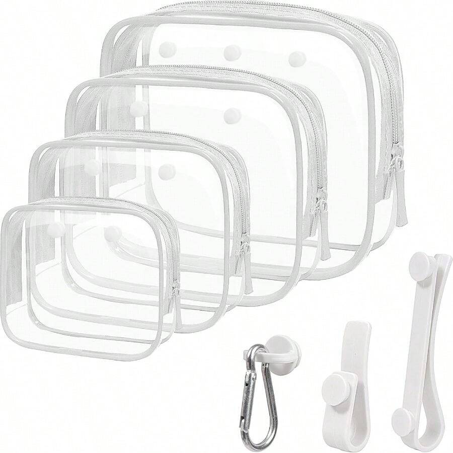 4 Pack Bogg Beach Makup Bag Accessories With 3 Pack Insert Hooks Bogg Bags, Clear Bogg Makeup Pouches Phone Holder For Bogg Bags Divider Storage Inner Compatible Pouch Travel Cosmetic Bag - Nhiều màu - Xem 1
