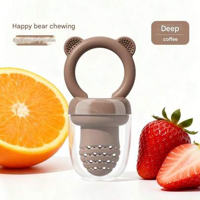 1 Pc Rabbit Nibble Fruit & Vegetable Teethers Feeding Pacifier, With 3 Extra Nibble Bags In S, M, L Sizes (Size M Included In Nibble Set)