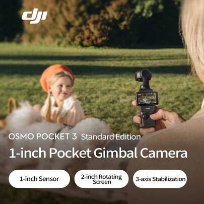 dji Osmo Pocket 3 Pocket Gimbal Camera, 1-Inch CMOS Sensor, 4K 120fps, 20 Mins Charging For 2 Hours Filming, 2-Inch Touchscreen, High-Definition Digital Vlogging Camera For