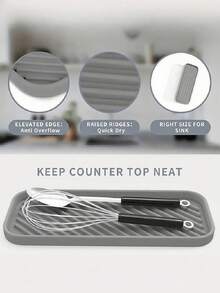 1 PieceSilicone Kitchen Sink Caddy Tray For Sponge, Soap Dispenser & Bathroom Storage, Versatile Countertop Organizer - Multicolor - View 4