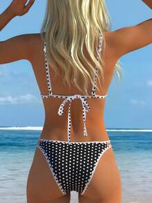 Awevudst Women's Low-Rise Bikini Set Wireless Bralette Top  Cheeky Bottoms Two-Piece Swimsuit - 白色 - 查看 4