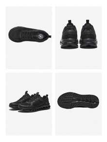 CAMEL CROWN Zapatillas de running transpirables y ligeras con amortiguación para hombres, adecuadas para uso casual al aire libre - Negro/gris frío - Ver 7
