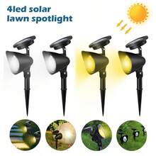 2pcs Garden LED Solar Spotlight F For Lawn Courtyard Pathway Tree Separately Lamp Landscape Decoration Outdoor Lights - Style a - View 2