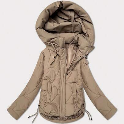 Chaqueta acolchada para mujer con capucha y ligero aislamiento, Chaqueta con laterales elásticos, Capucha fija, Cierre con cremallera y panel a presión, 2 bolsillos abiertos, Aislamiento con plumón sintético, Corte recto, Largo hasta la cadera, perfecta para primavera y otoño