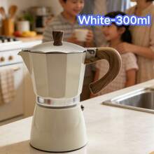 Premium Aluminum 3-Cup 6-Cup Italian Moka Pot, Stovetop Espresso Maker With Wood Grain Handle. Paired With Ceramic Pouring Pot, Portable & Stylish. Great For Brewing Authentic Coffee, A Popular Cross-Border Pick For Coffee Lovers. - Multicolor - View 20