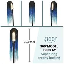 36 Inch Lace Front Braided Synthetic Wig, Lace Front Corn Braid Wig For Daily Wear - Multicolor - View 7
