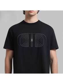 Men's Casual And Comfortable Cotton T-Shirt, Patterned Top - 黑色 - 查看 1