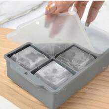 Silicone Ice Cube Tray, Suitable For Whiskey, Makes Large Ice Cubes, 6-Cavity Ice Cube Tray With Lid, Easy To Clean, Dishwasher , Applicable From -40°C To 240°C - Multicolor - View 4