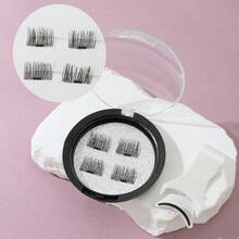 磁性假睫毛，浓密型，无需胶水即可轻松佩戴 - 黑色 - 查看 5