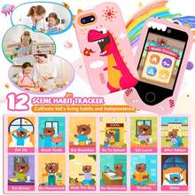 儿童智能玩具手机 - 适合 3-12 岁儿童的圣诞节生日礼物，带触摸屏、双摄像头、学习功能的儿童手机玩具，儿童 MP3 播放器 - 彩色 - 查看 3