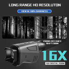 KLZO-ABS Night Vision Monocular USB-C Charging - 10x 40mm IR Night Vision, 16x Digital Zoom, 1.54-Inch HD Display, Ideal For Hunting, Camping, Wildlife Observation, Security Monitoring, Adventure Photography | Stylish Monocular Design | Portable Night Vision With 32G Card+Card Reader + Storage Pouch - LY001(32 Card+Card Reader+Storage Pouch) - View 6