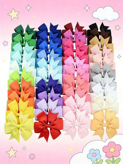 20 piezas Lazos para el cabello de colores aleatorios, pasadores de cabello lindos, horquillas adorables, elegantes pasadores con moño, accesorios coloridos para el cabello para niñas y adolescentes, para uso diario, fiestas, cumpleaños, San Valentín y otros regalos