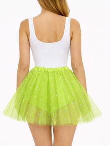 Carnival Tulle Skirt - Lime Green - View 2
