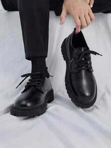 四季休闲皮鞋，2026新款软底防水男士乐福鞋，适合所有季节和节日穿着 - 黑色 - 查看 6