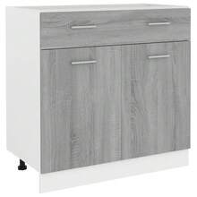 vidaXL Unterschrank mit Schublade Grau Sonoma 80x46x81,5 cm - Grau - Übersicht 2