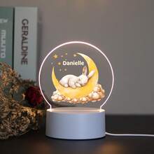 1pc Personalized Name Night Light, Children's Birthday Gift Customization, Friend Custom Gift, Bedroom Decor Customization, Party Decor Customization, Party Decor, Custom Moon Night Light, Back To School Gift - Black - View 18