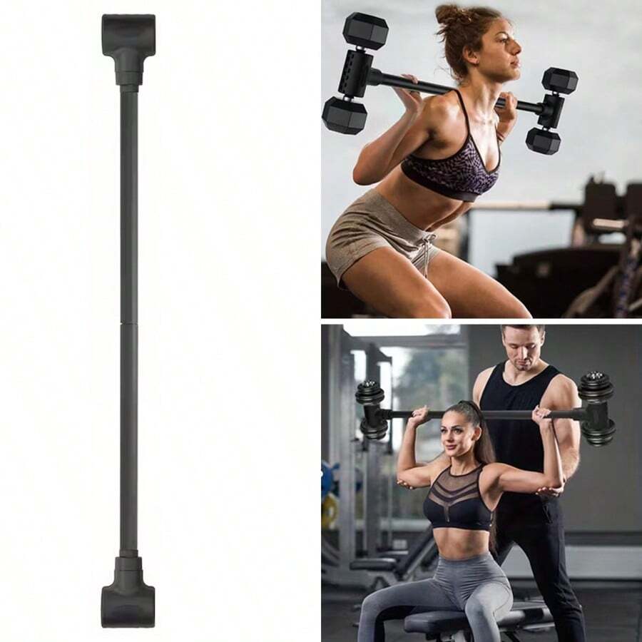Dumbbell Converter To Barbell Set Fit Home Weightlifting &Strength Training - Black - View 1
