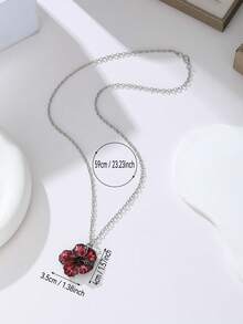 1pc Hibiscus Blossom Necklace, Hawaii State Flower Charm Pendant, Tropical Hawaiian Inspired Jewelry. Dainty Hibiscus Flower - Necklace - View 5