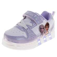 Disney Frozen Sneakers Girls - Elsa And Anna Sparkle Detail Lightweight Athletic Running Shoe Adjustable Closure (Toddler Sizes 6-10/Little Kids Sizes 11-12) - 紫色 - 查看 1