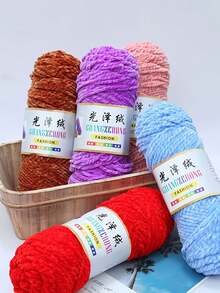 1pc 3-Ply Chenille Yarn, Thick Knitting Yarn For Shoes, Sweaters, Scarves, Hats - A19 - View 5