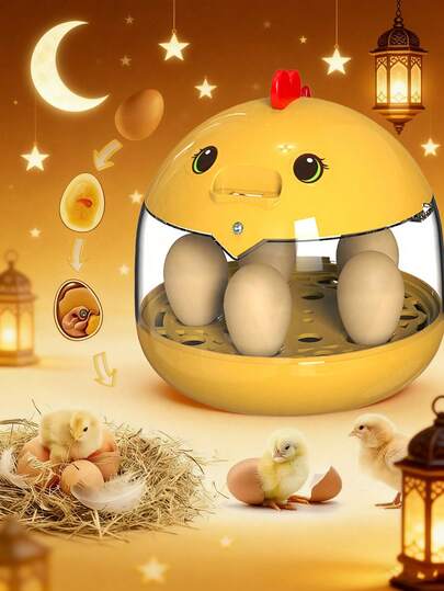 5 st hushållskuvatör med ägglysare, lämplig för kläckning av kyckling-, ank-, vaktel- och gåsägg, med transparent fönster, fuktighetskontroll, automatisk temperaturkontroll, manuell äggvändning, fågelmamma