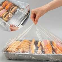 10/50/100pcs Large Transparent Food Preservation Film Covers, Food Tray Preservation Film Covers, Kitchen Food Covers, Plastic Bags, Food Storage Bags, Bread Covers, White Food Covers, Plastic Packaging Film, PE Preservation Film Bags, Kitchen Storage, Household Plastic Packaging - Multicolor - View 3