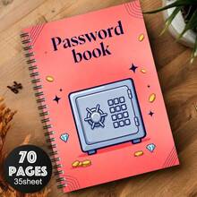1pc Funny Spiral Password Notebook | For Home Or Office Password Management, Secure Design, Paper Material, English - A5 - View 4